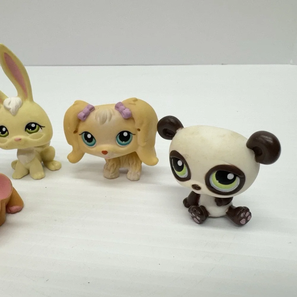 LPS 7 Pcs Littlest Pet Shop Lot Panda Rabbit Cat Hamster 2005 2004